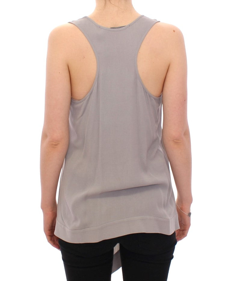 Comeforbreakfast Gray Viscose Tank Top Shirt Blouse $254.00 Comeforbreakfast Luzworld