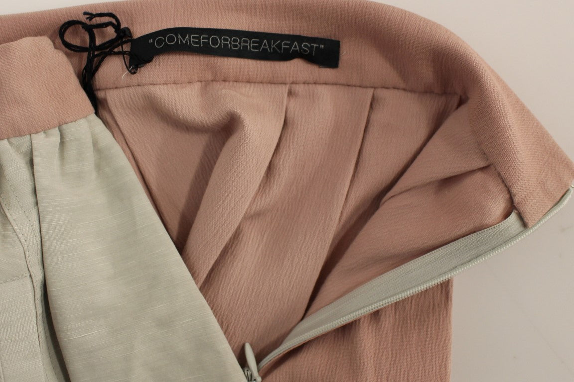 Comeforbreakfast Pink Gray Knee-Length Pleated Skirt $672.00 Comeforbreakfast Luzworld