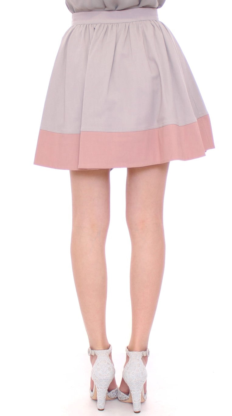 Comeforbreakfast Pink Gray Mini Short Pleated Skirt $608.00 Comeforbreakfast Luzworld