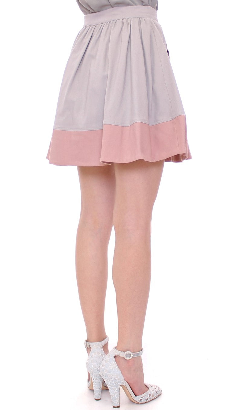 Comeforbreakfast Pink Gray Mini Short Pleated Skirt $608.00 Comeforbreakfast Luzworld