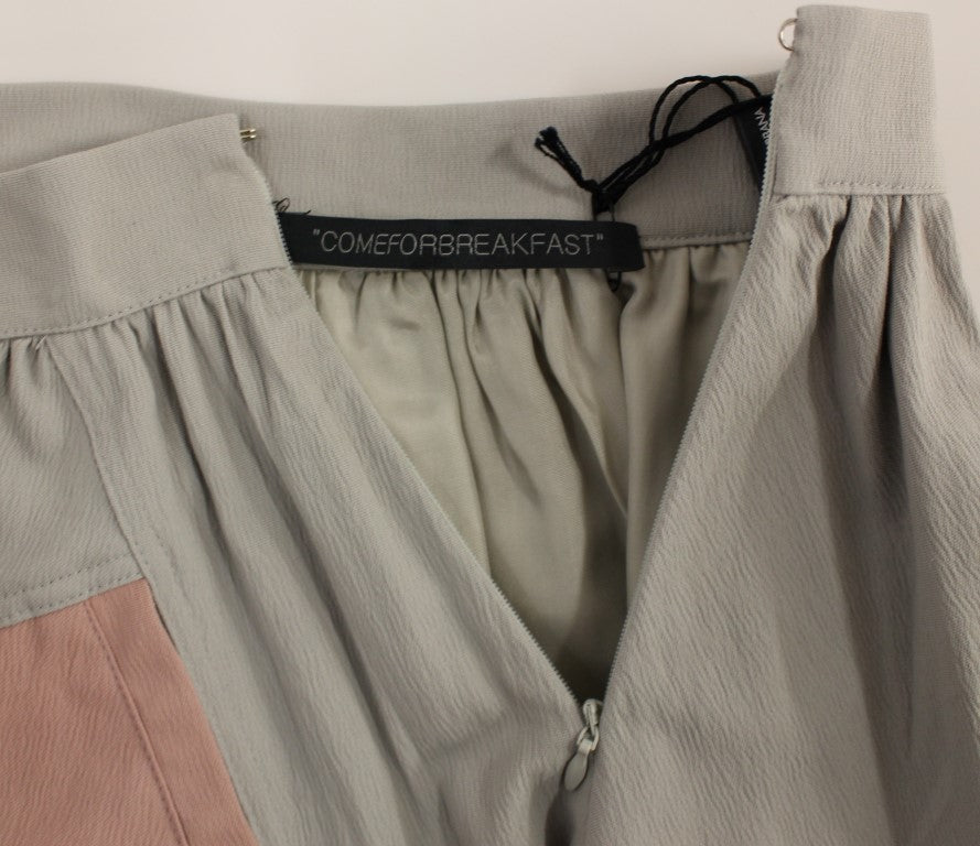 Comeforbreakfast Pink Gray Mini Short Pleated Skirt $608.00 Comeforbreakfast Luzworld