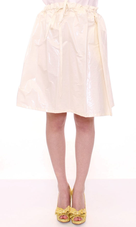 Licia Florio White Above-Knee Stretch Waist Strap Skirt $620.00 Licia Florio Luzworld