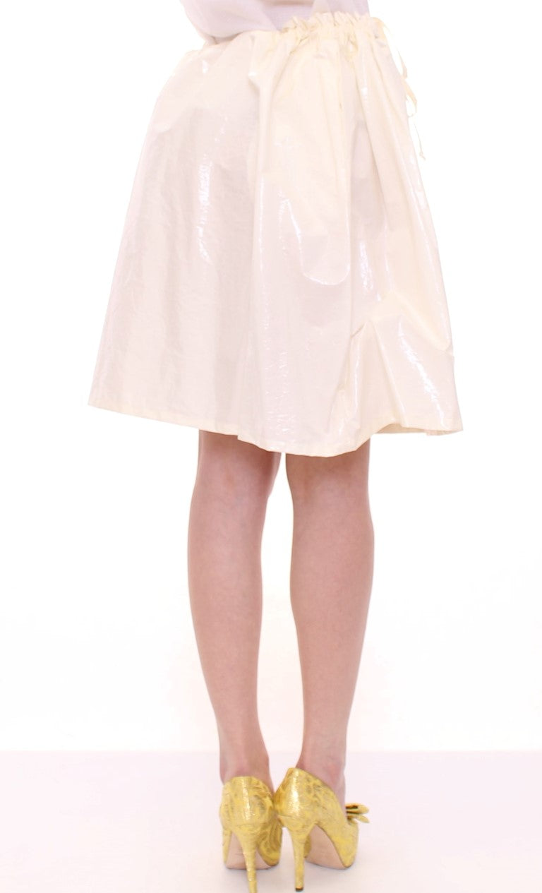 Licia Florio White Above-Knee Stretch Waist Strap Skirt $620.00 Licia Florio Luzworld