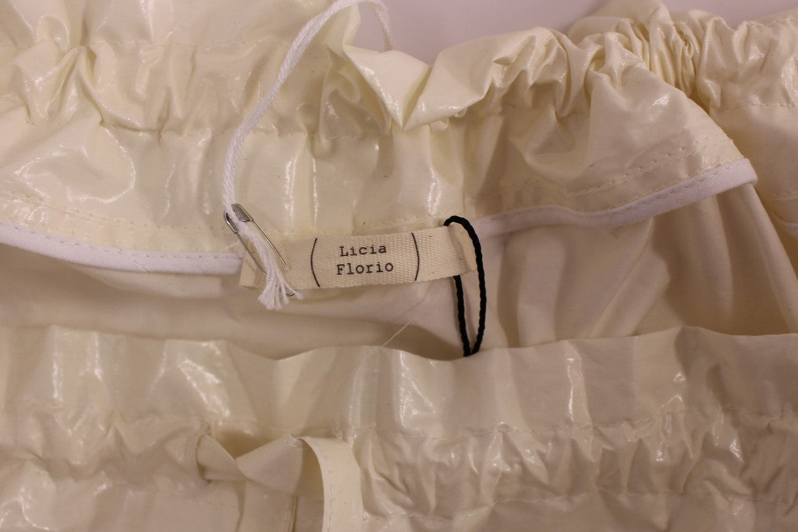 Licia Florio White Above-Knee Stretch Waist Strap Skirt $620.00 Licia Florio Luzworld