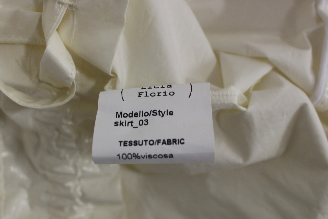 Licia Florio White Above-Knee Stretch Waist Strap Skirt $620.00 Licia Florio Luzworld