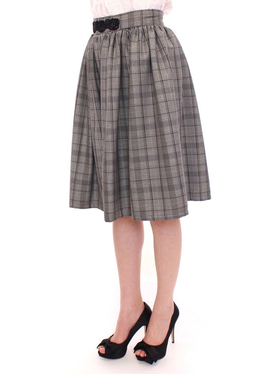 NOEMI ALEMÁN Gray Checkered Wool Shorts Skirt $1692.00 NOEMI ALEMÁN Luzworld