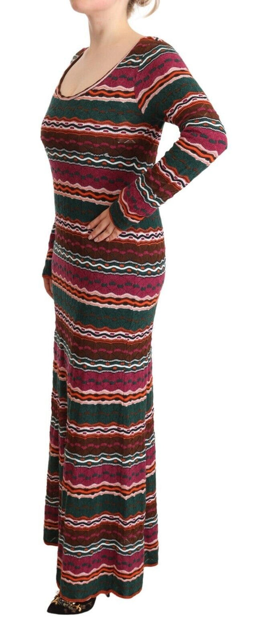 Missoni Multicolor Stripe Wool Knitted Maxi Sheath Dress $2030.00 Missoni Luzworld