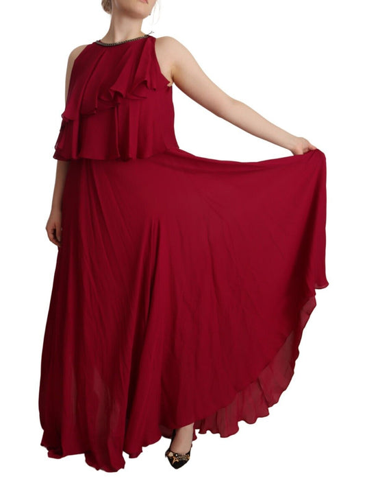 PLEIN SUD Orchid Silk Sleeveless Long Maxi Ruffle Shift Dress $2487.00 PLEIN SUD Luzworld