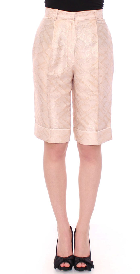 Zeyneptosun Beige Brocade Above Knee Shorts $713.00 Zeyneptosun Luzworld