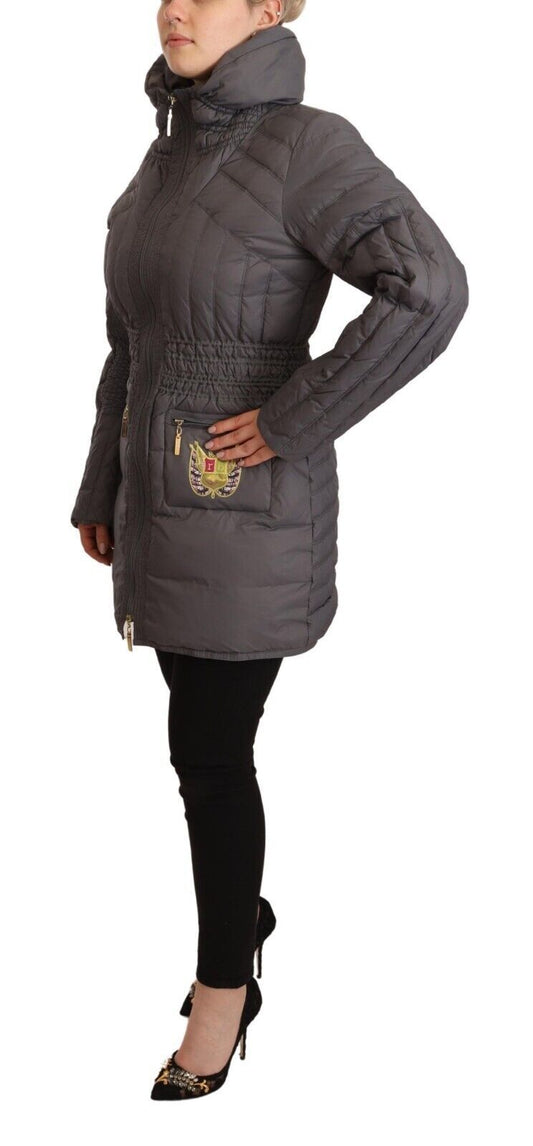 Roccobarocco Gray Quilted Long Sleeves Logo Patch Full Zip Jacket $1454.00 Roccobarocco Luzworld