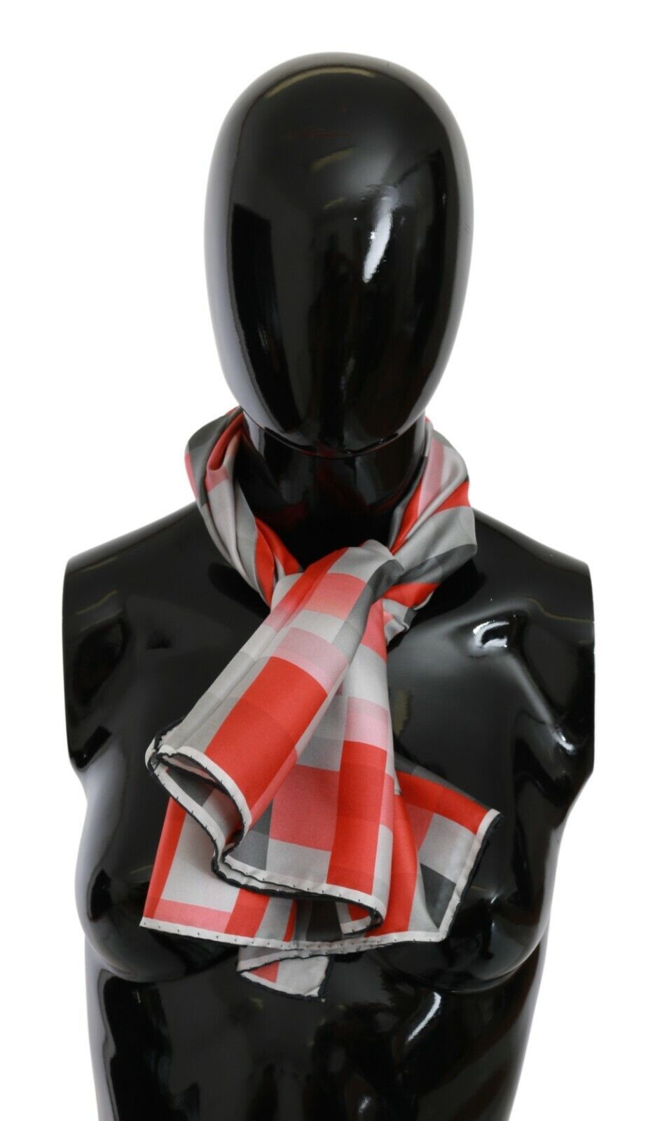 Costume National Gray Red Silk Shawl Foulard Wrap Scarf $231.00 Costume National Luzworld
