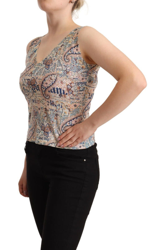 John Galliano Multicolor Cotton Sleeveless V-neck Tank Top $280.00 John Galliano Luzworld