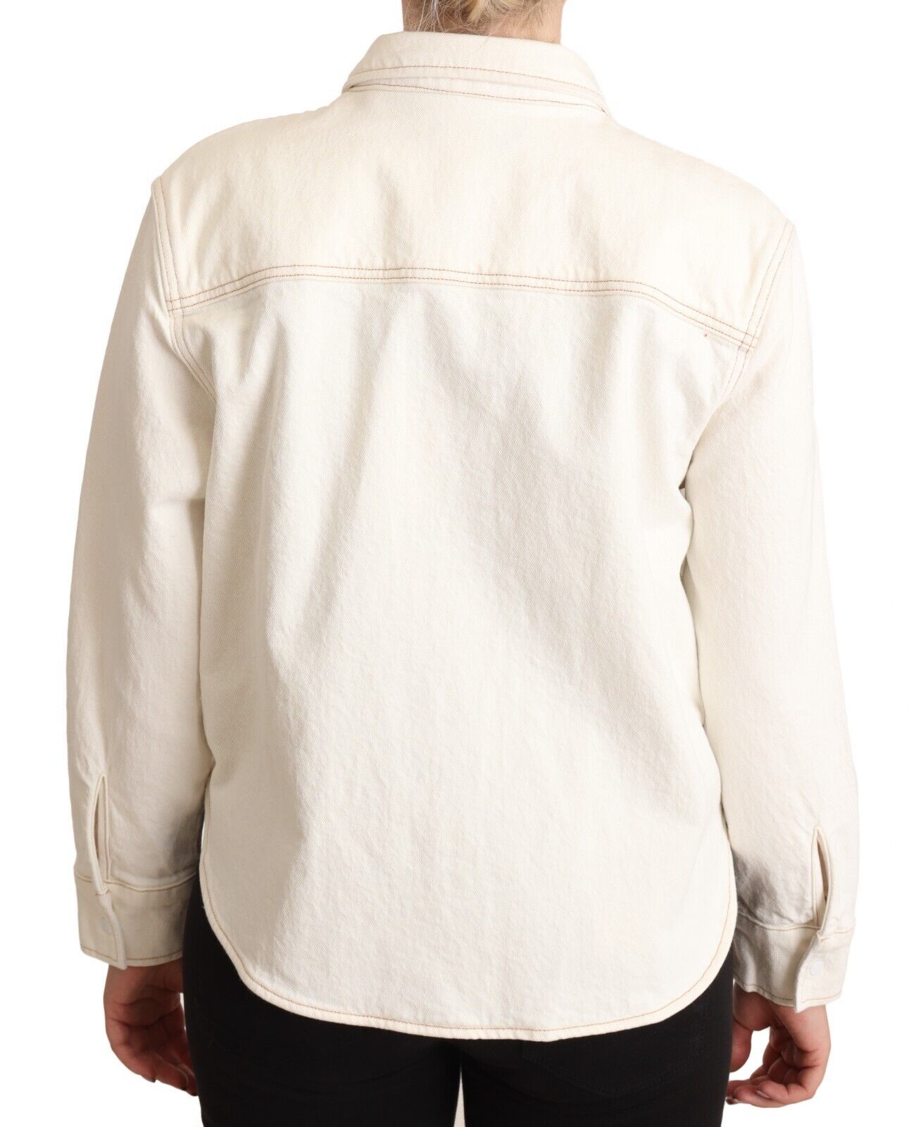 Levi's White Cotton Collared Long Sleeves Button Down Polo Top $178.00 Levi's Luzworld