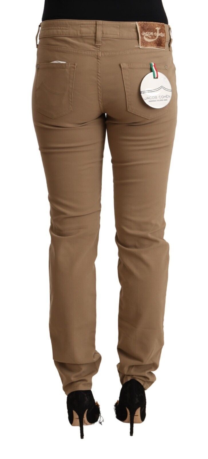 Jacob Cohen Brown Cotton Stretch Mid Waist Skinny Pants $1454.00 Jacob Cohen Luzworld