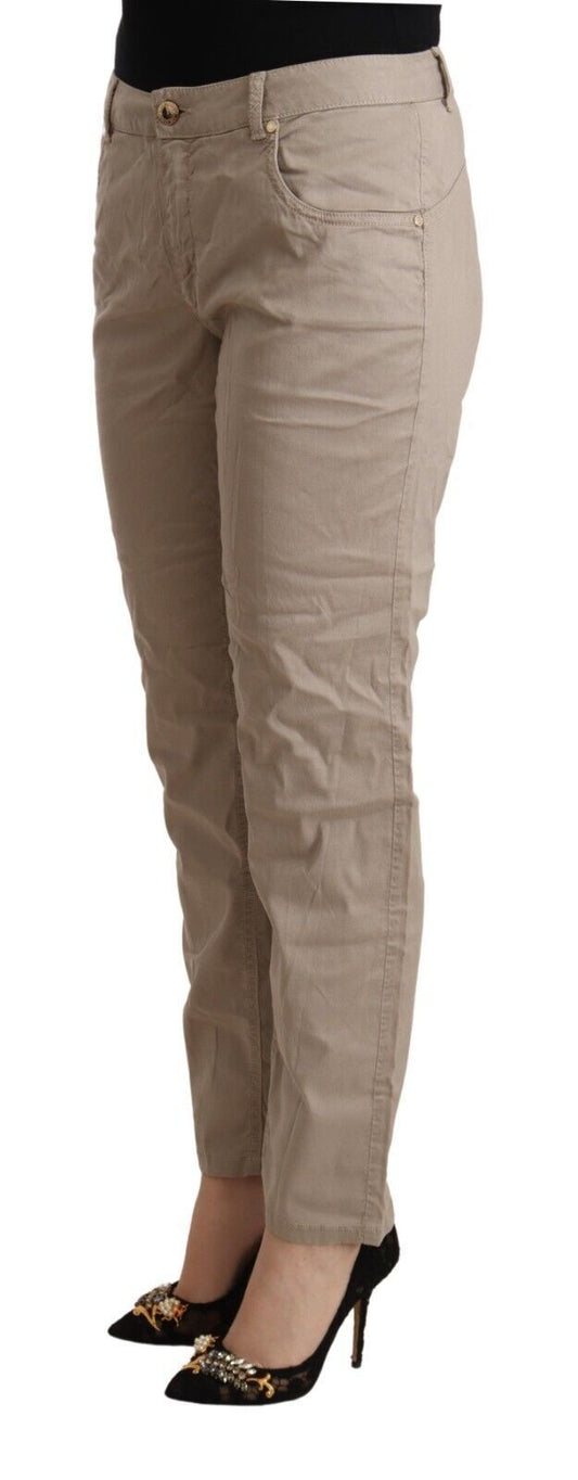 Acht Beige Tencel Mid Waist Tapered Casual Pants $737.00 Acht Luzworld