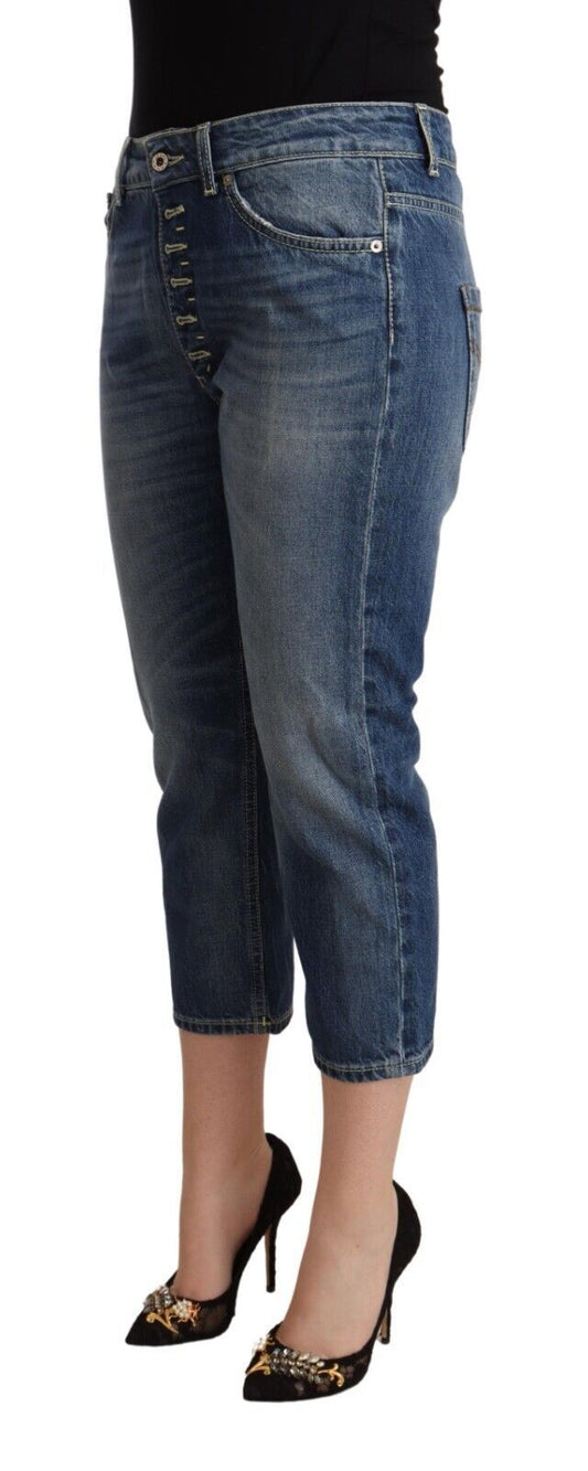 Dondup Blue Washed Mid Waist Capri Denim Jeans $674.00 Dondup Luzworld