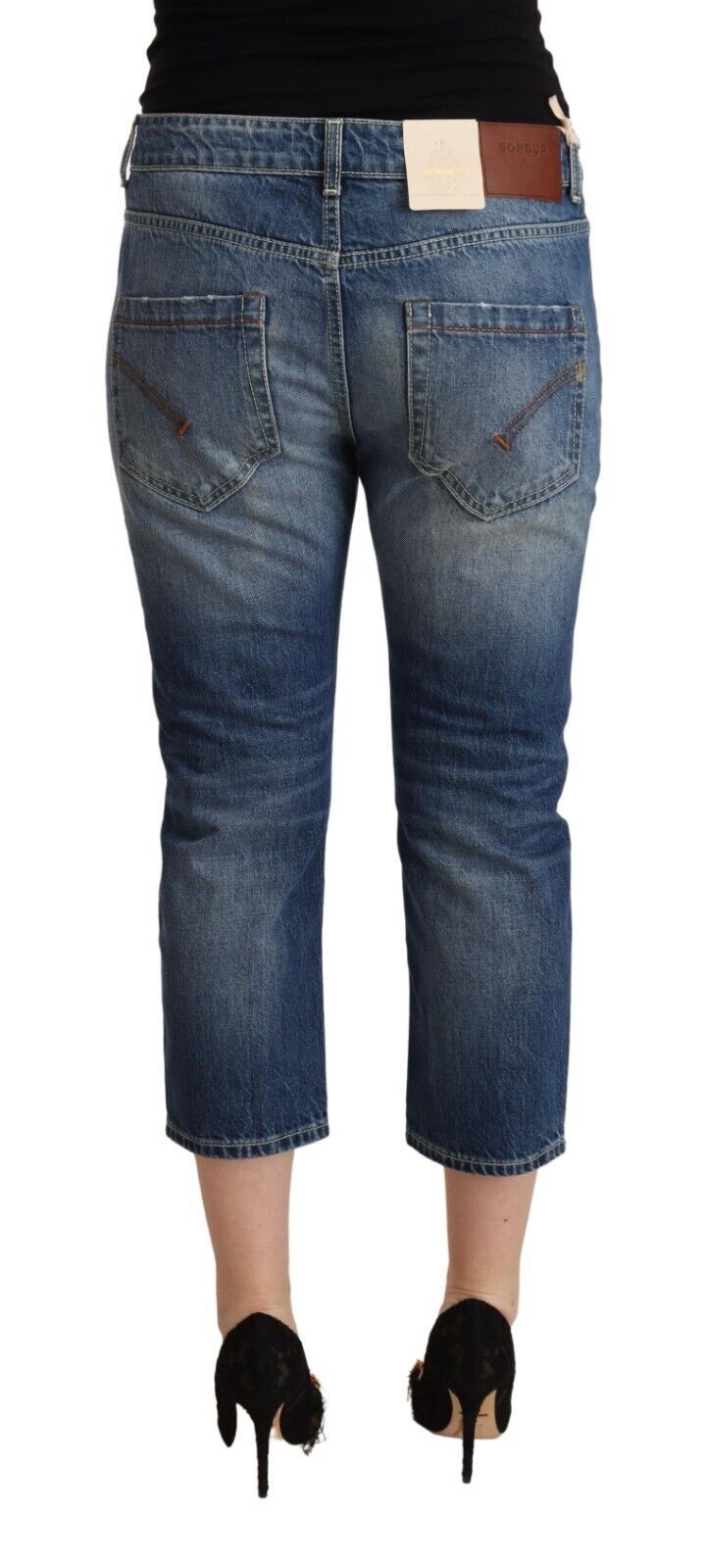 Dondup Blue Washed Mid Waist Capri Denim Jeans $674.00 Dondup Luzworld