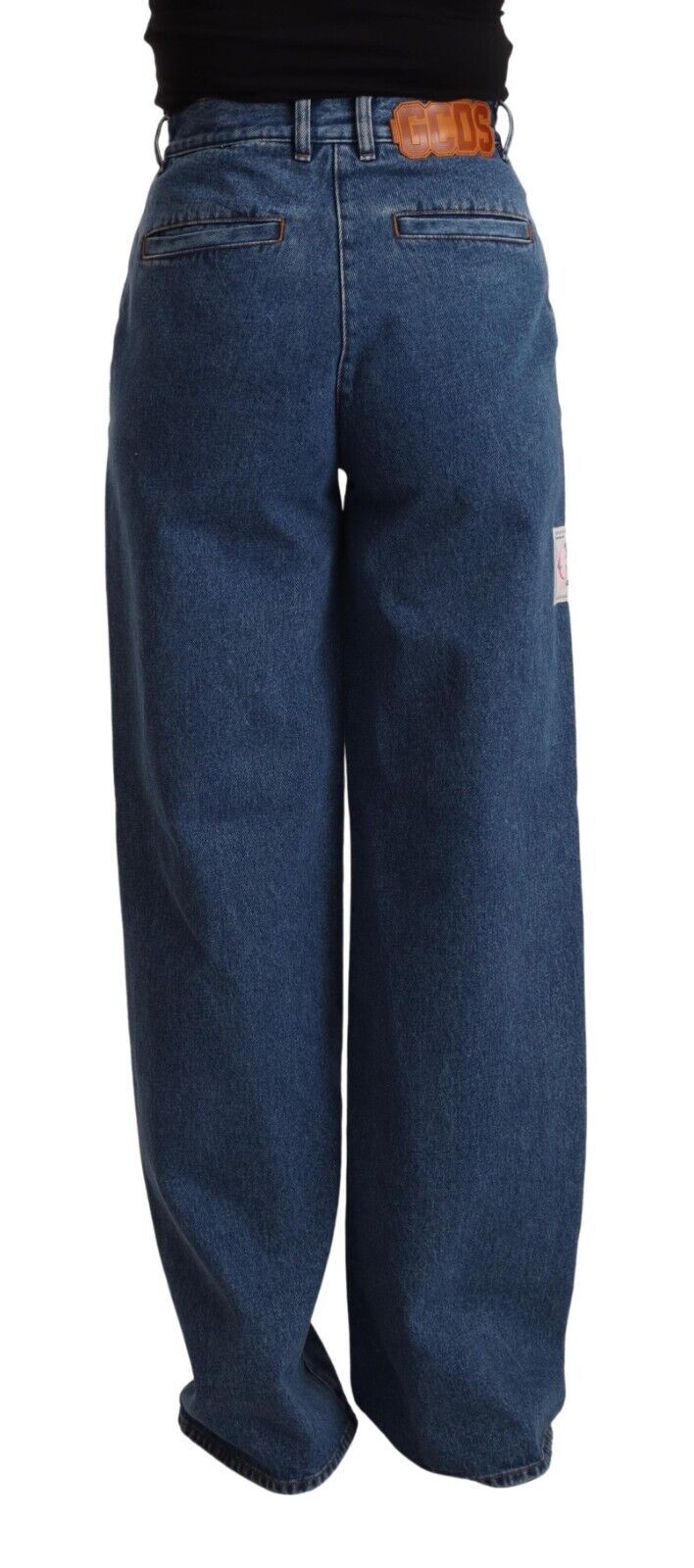 GCDS Blue Cotton High Waist Wide Leg Boot Cut Denim Jeans $674.00 GCDS Luzworld