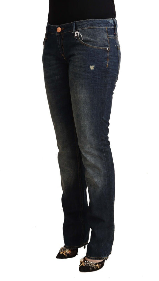 Acht Blue Washed Cotton Low Waist Skinny Denim Jeans $611.00 Acht Luzworld