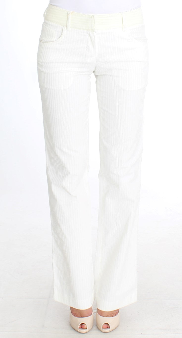 Ermanno Scervino White Striped Straight Fit Pants $661.00 Ermanno Scervino Luzworld