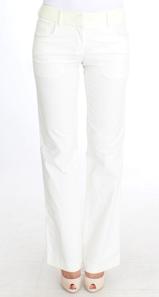Ermanno Scervino White Striped Straight Fit Pants $661.00 Ermanno Scervino Luzworld