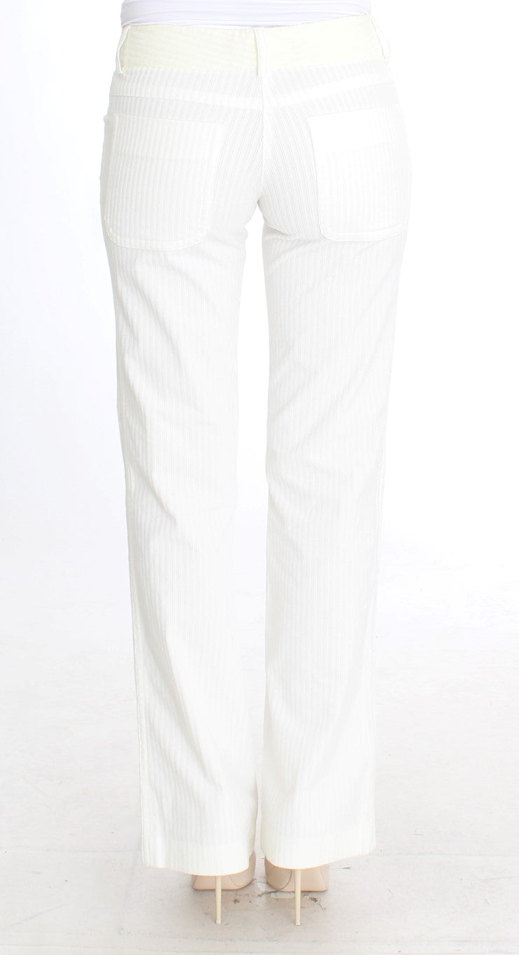 Ermanno Scervino White Striped Straight Fit Pants $661.00 Ermanno Scervino Luzworld