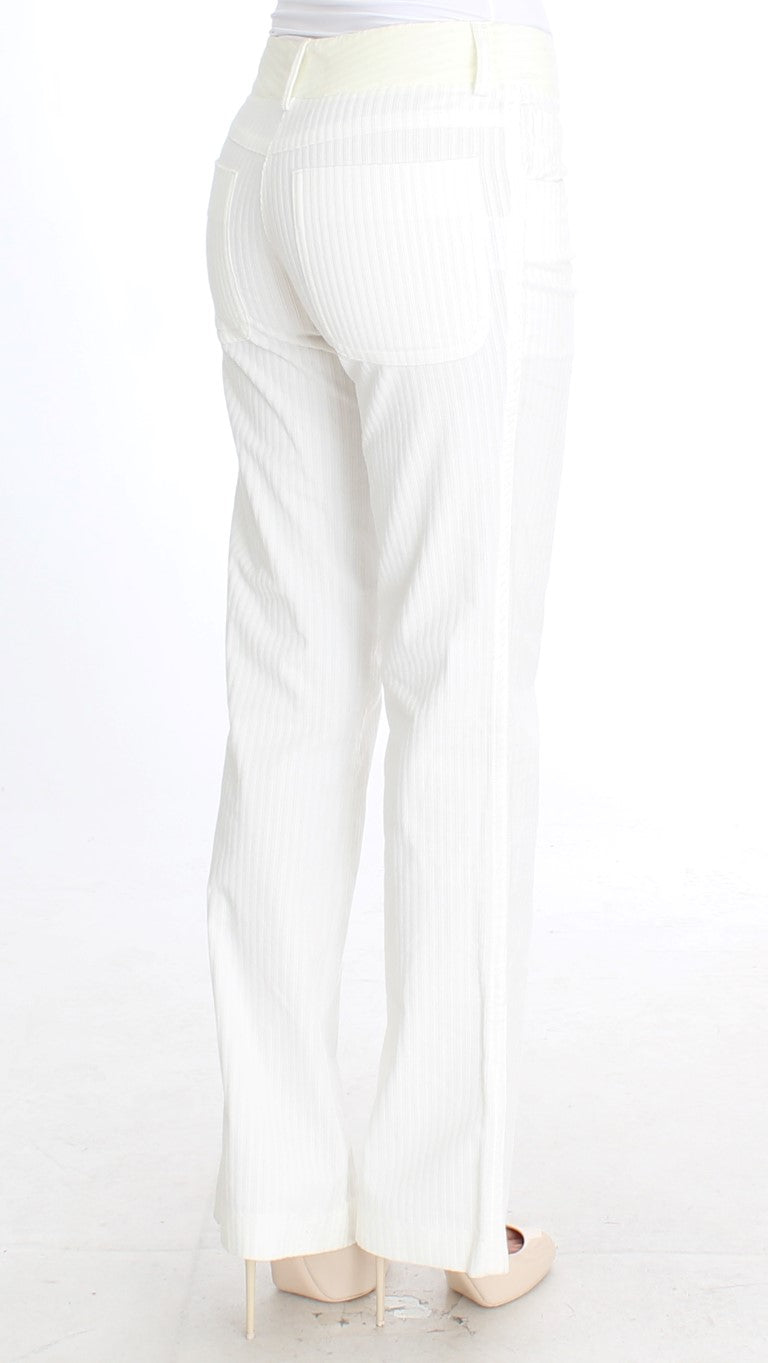 Ermanno Scervino White Striped Straight Fit Pants $661.00 Ermanno Scervino Luzworld
