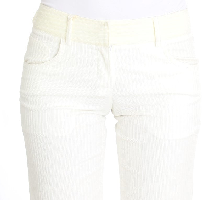 Ermanno Scervino White Striped Straight Fit Pants $661.00 Ermanno Scervino Luzworld