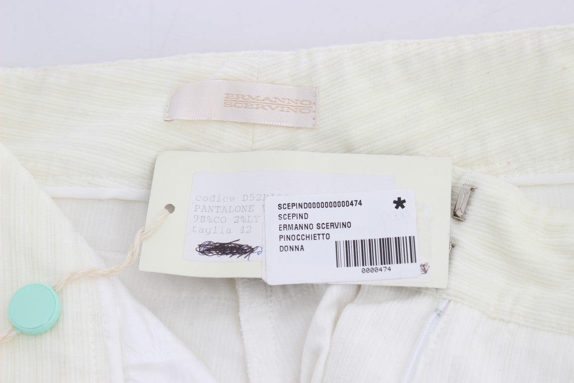 Ermanno Scervino White Striped Straight Fit Pants $661.00 Ermanno Scervino Luzworld