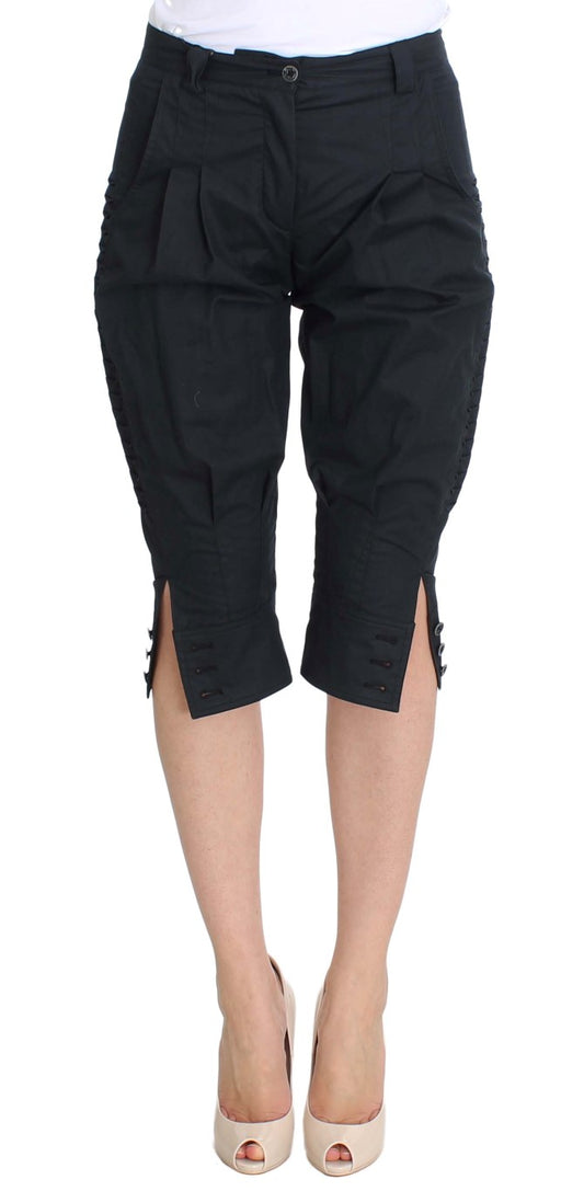 Ermanno Scervino Blue Cotton 3/4 Length Pants $613.00 Ermanno Scervino Luzworld