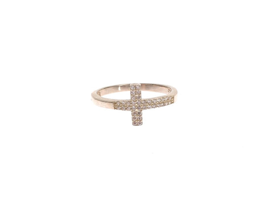 Nialaya Silver CZ Cross 925 Ring $181.00 Nialaya Luzworld