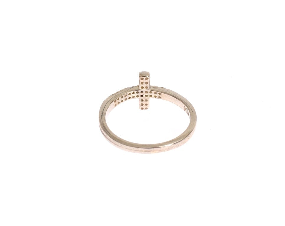 Nialaya Silver CZ Cross 925 Ring $181.00 Nialaya Luzworld