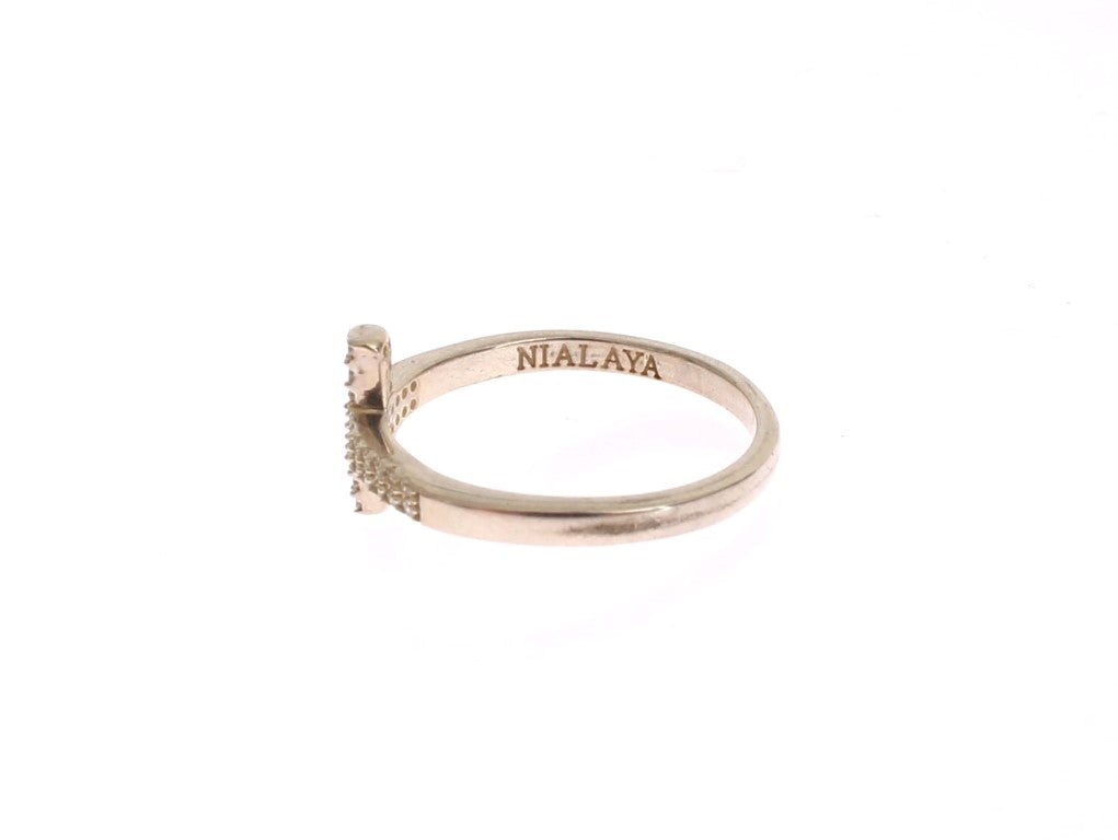 Nialaya Silver CZ Cross 925 Ring $181.00 Nialaya Luzworld