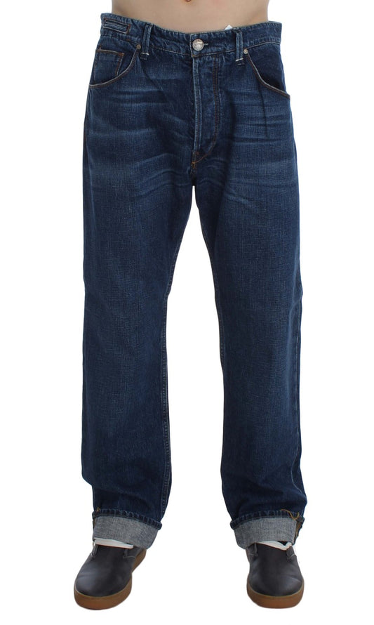 Acht Blue Wash Cotton Baggy Loose Fit Jeans $224.00 Acht Luzworld