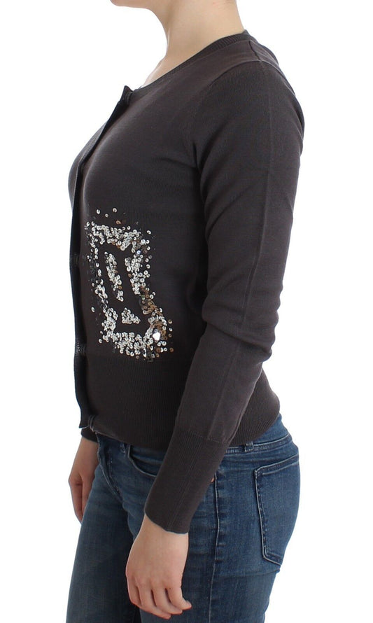 John Galliano Purple Wool Sequined Cardigan Knit Sweater $611.00 John Galliano Luzworld