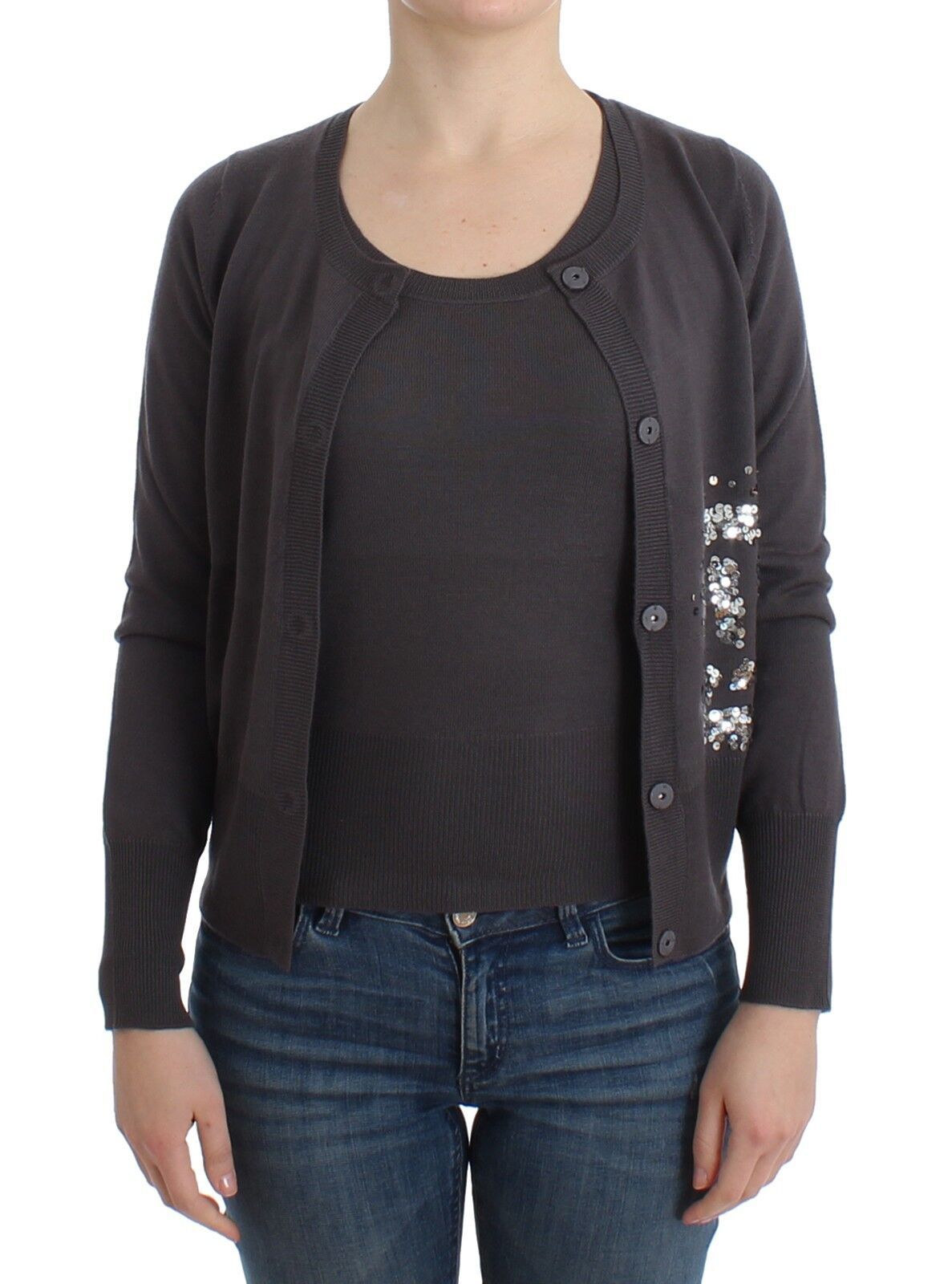 John Galliano Purple Wool Sequined Cardigan Knit Sweater $611.00 John Galliano Luzworld