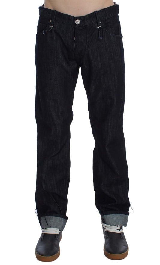 Acht Blue Cotton Regular Straight Fit Jeans $224.00 Acht Luzworld