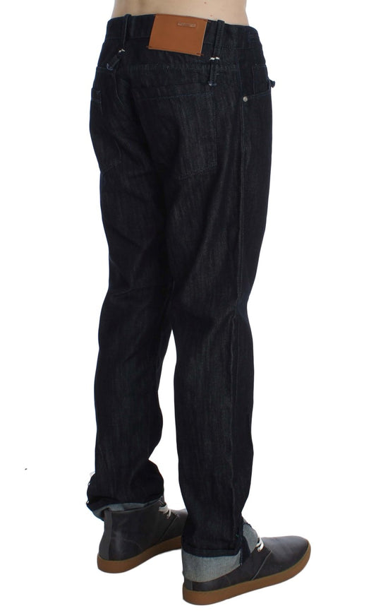 Acht Blue Cotton Regular Straight Fit Jeans $224.00 Acht Luzworld