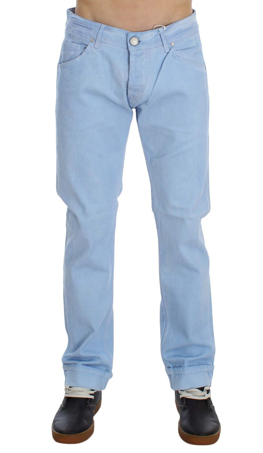 Acht Blue Cotton Stretch Low Waist Fit Jeans $224.00 Acht Luzworld