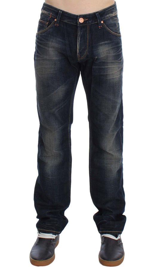 Acht Blue Wash Straight Fit Low Waist Jeans $224.00 Acht Luzworld