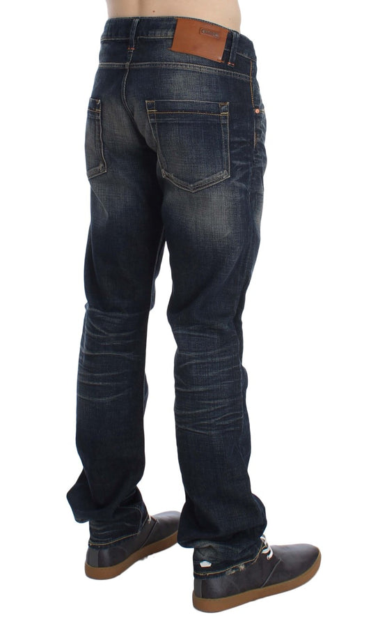 Acht Blue Wash Straight Fit Low Waist Jeans $224.00 Acht Luzworld