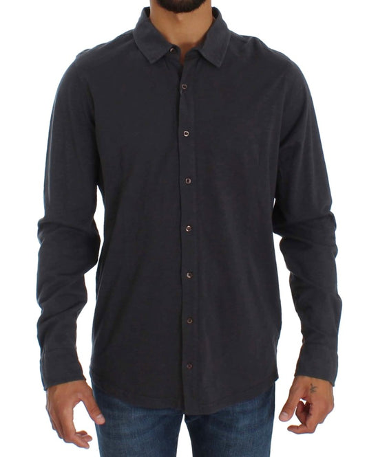 Alpha Massimo Rebecchi Gray Cotton Button Down Casual Shirt $520.00 Alpha Massimo Rebecchi Luzworld
