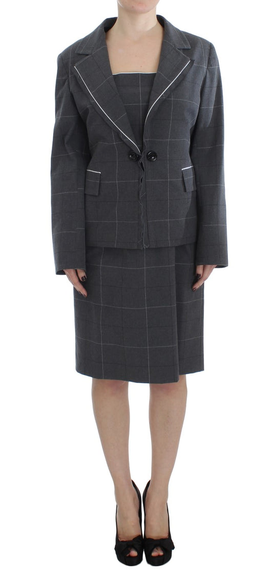 BENCIVENGA Gray Stretch Sheath Dress Suit Set $1267.00 BENCIVENGA Luzworld