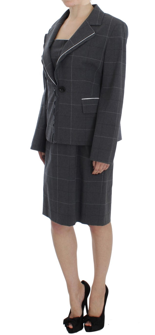BENCIVENGA Gray Stretch Sheath Dress Suit Set $1267.00 BENCIVENGA Luzworld
