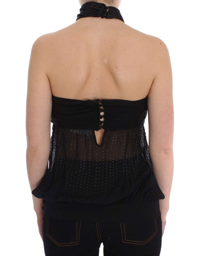 Exte Black Neck Wrap Top Blouse $496.00 Exte Luzworld