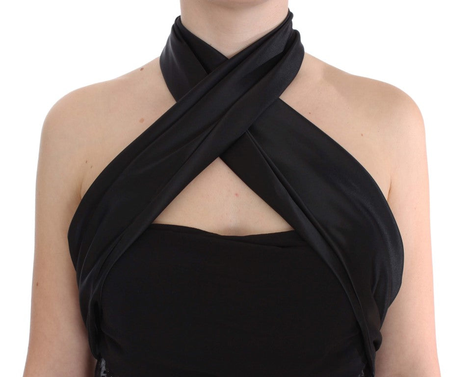 Exte Black Neck Wrap Top Blouse $496.00 Exte Luzworld