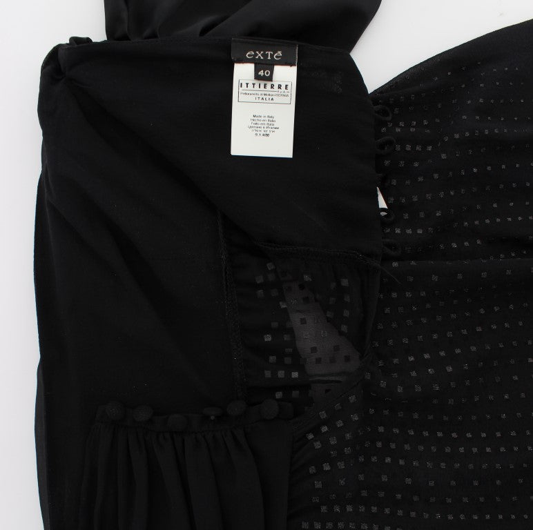 Exte Black Neck Wrap Top Blouse $496.00 Exte Luzworld