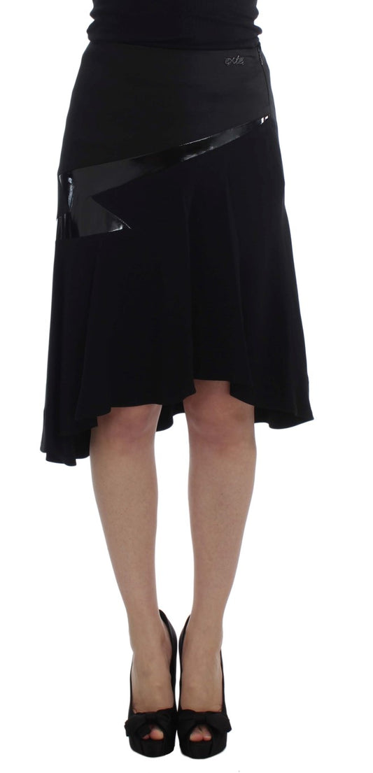 Exte Black Blue Cotton Stretch Straight Skirt $473.00 Exte Luzworld