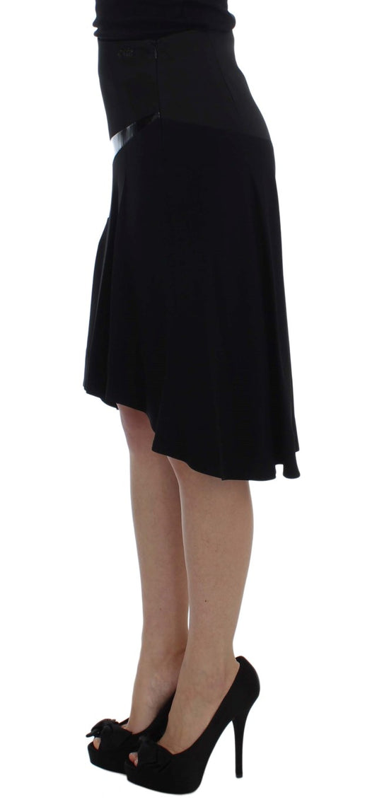 Exte Black Blue Cotton Stretch Straight Skirt $473.00 Exte Luzworld