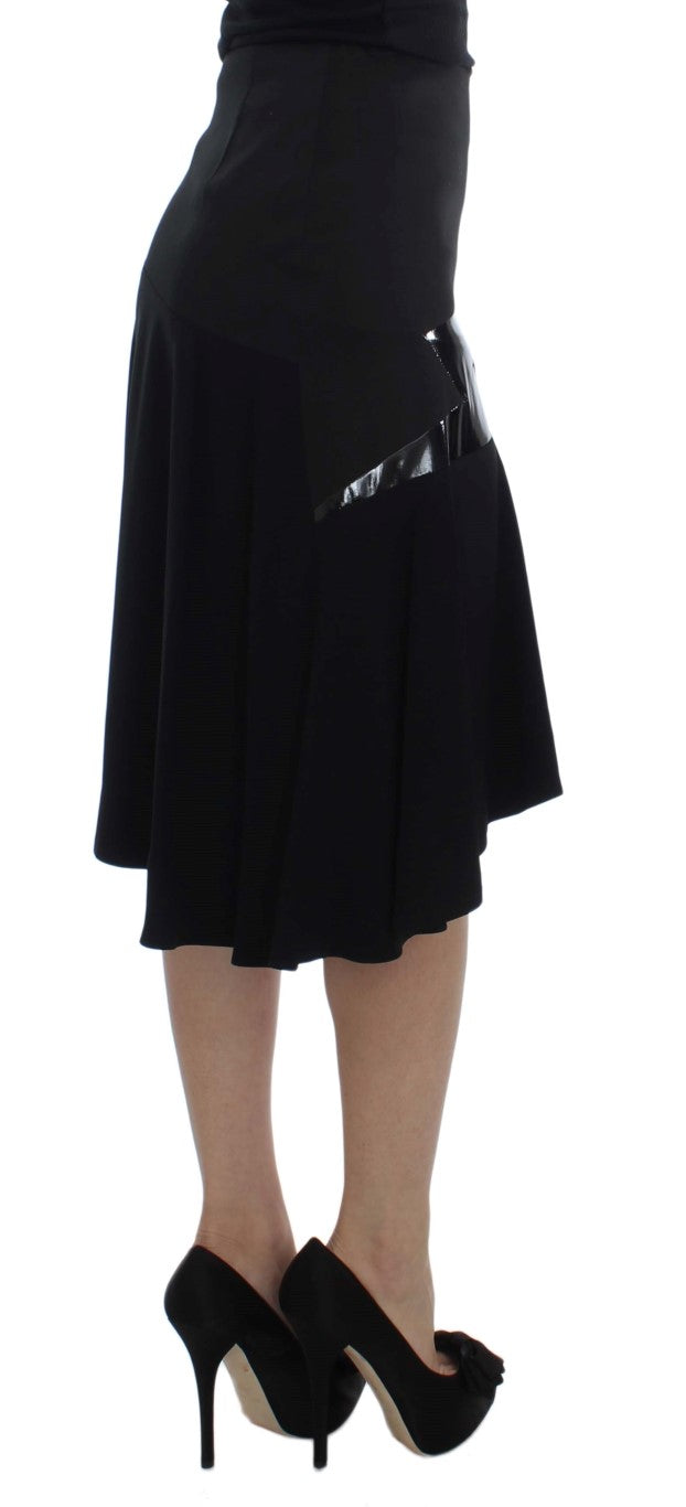 Exte Black Blue Cotton Stretch Straight Skirt $473.00 Exte Luzworld